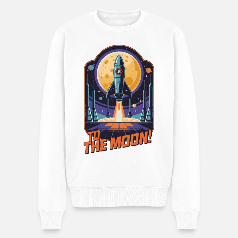 Vers la Lune - Pull Premium bio Homme - blanc