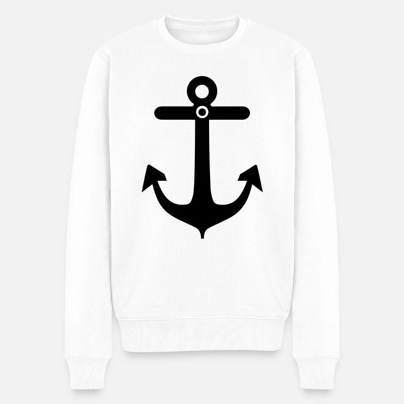 Anker - Männer Premium Bio Pullover - Weiß