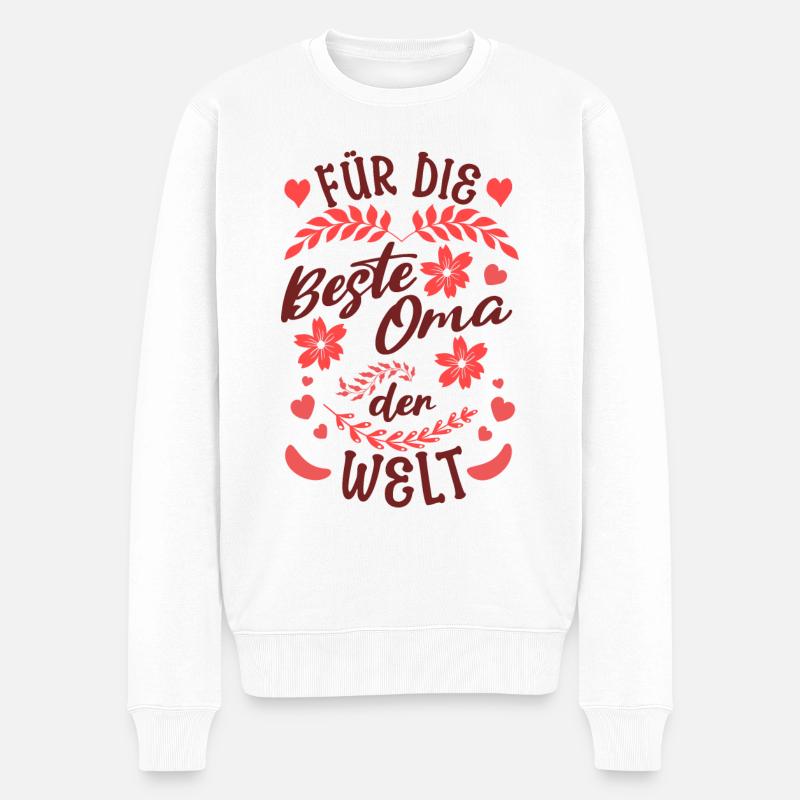 Beste Oma der Welt - Männer Premium Bio Pullover - Weiß
