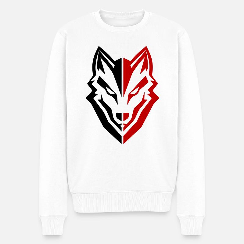 Icône de loup - Pull Premium bio Homme - blanc