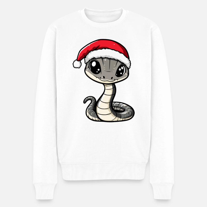 Serpent Cobra Noël - Pull Premium bio Homme - blanc