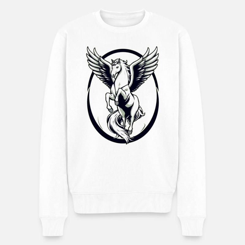 Pégase blanc froid - Pull Premium bio Homme - blanc