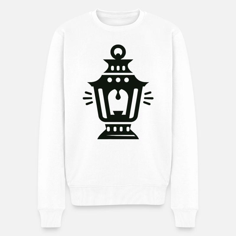 Laterne - Männer Premium Bio Pullover - Weiß