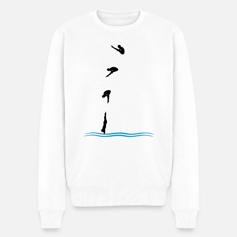 Turmspringen - Männer Premium Bio Pullover - Weiß