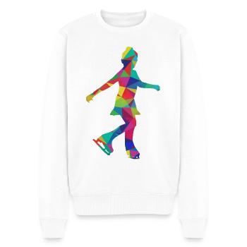 Eiskunstlauf Schlittschuh - Männer Premium Bio Pullover - Weiß - Vorne - Thijin (182cm)