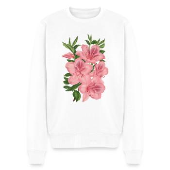 fleurs roses - Pull Premium bio Homme - blanc - Devant - Thijin (182cm)