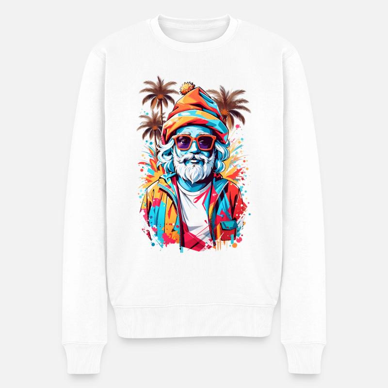 Père Noël cool - Pull Premium bio Homme - blanc