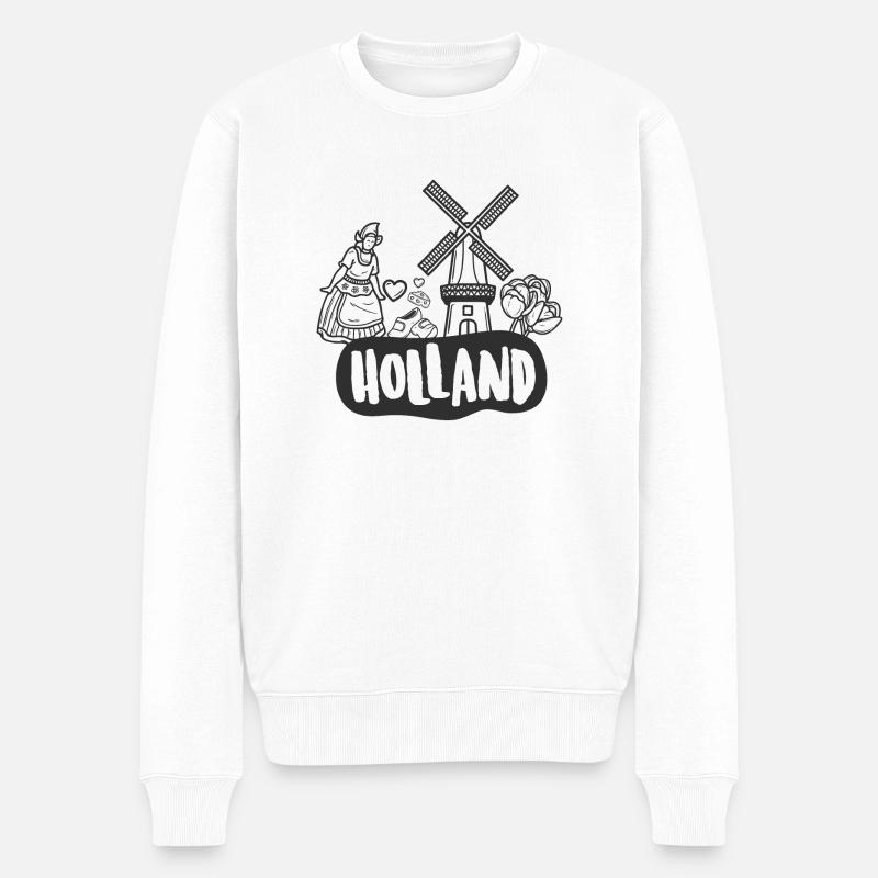Design hollandais - Pull Premium bio Homme - blanc