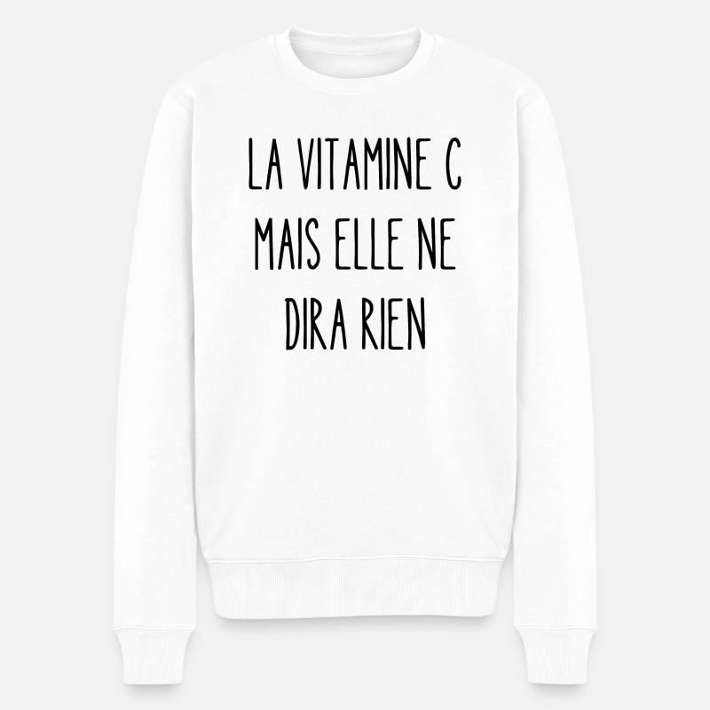 la vitamine c mais elle ne dira rien - Pull Premium bio Homme - blanc