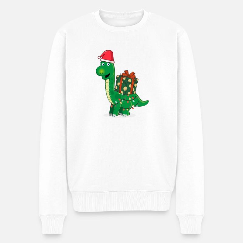Joyeux Noël dinosaure - Pull Premium bio Homme - blanc