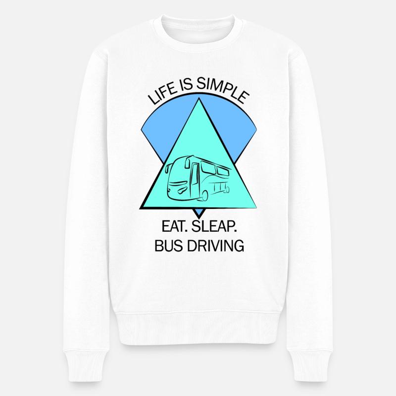 Bus Busfahrer Schulbus Autobus Busfahrerin - Männer Premium Bio Pullover - Weiß
