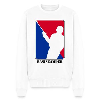Nerd Gamer - Basiscamper im Rot Blau Logo Design - Männer Premium Bio Pullover - Weiß - Vorne - Thijin (182cm)