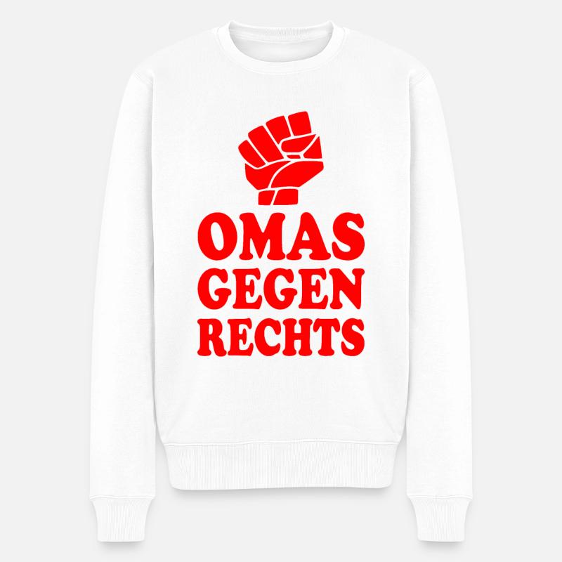 Omas gegen rechts - Männer Premium Bio Pullover - Weiß