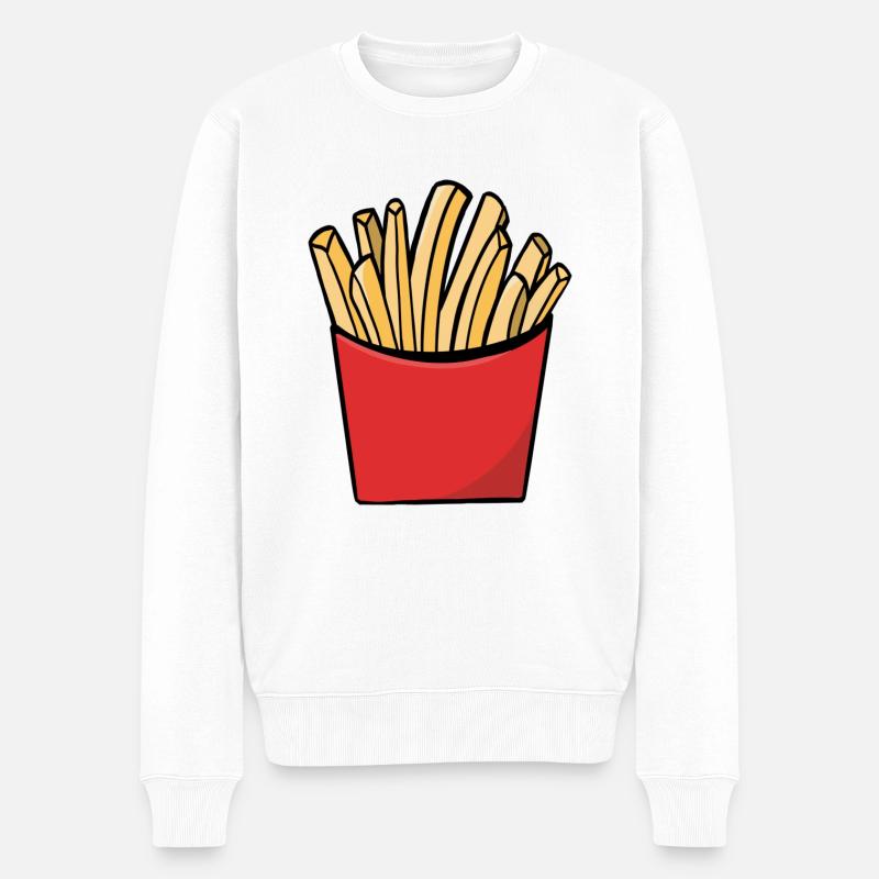 Pommes - Männer Premium Bio Pullover - Weiß