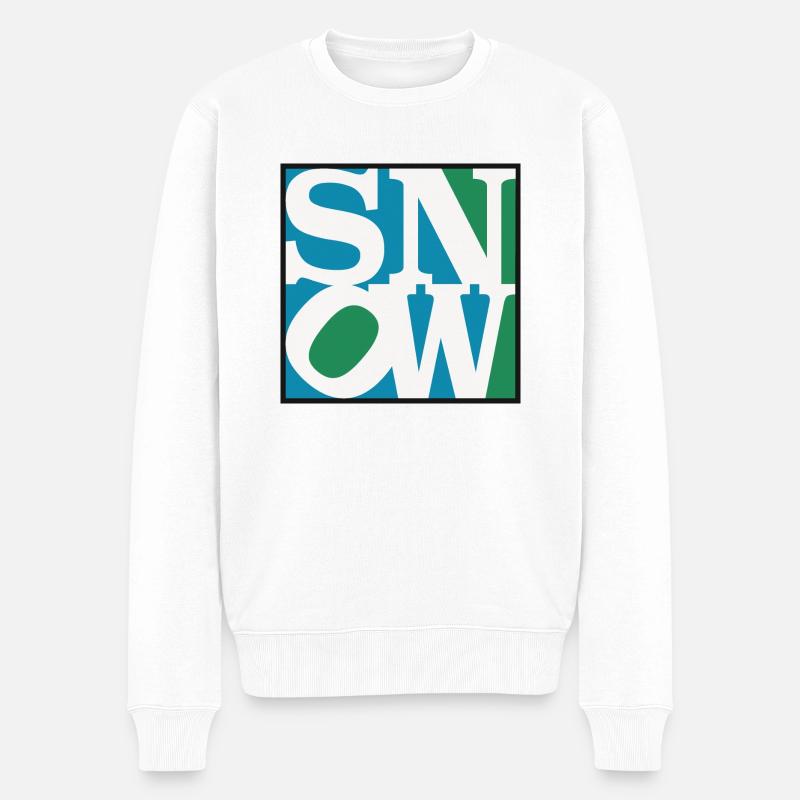 SNoW - LoVE Modern Art - Männer Premium Bio Pullover - Weiß