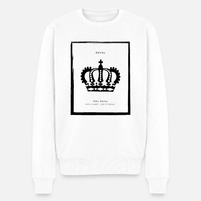 ROYALE - Männer Premium Bio Pullover - Weiß