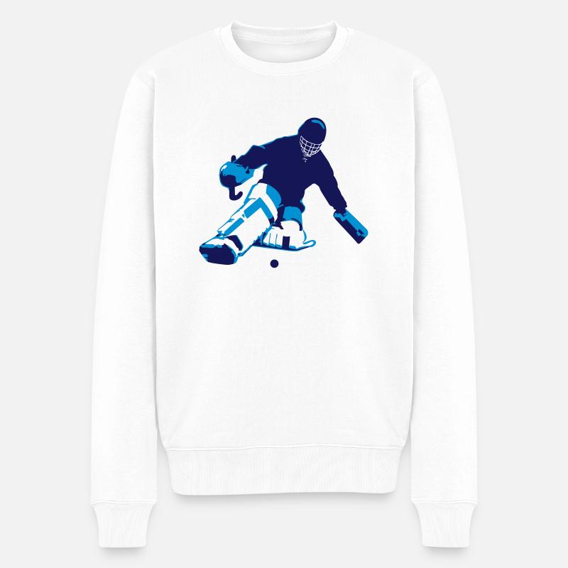 Feldhockey Torwart - Männer Premium Bio Pullover - Weiß