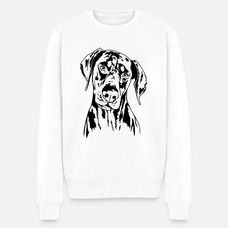 DOBERMANN Doberman Pinscher Hundeportrait Wilsigns - Männer Premium Bio Pullover - Weiß