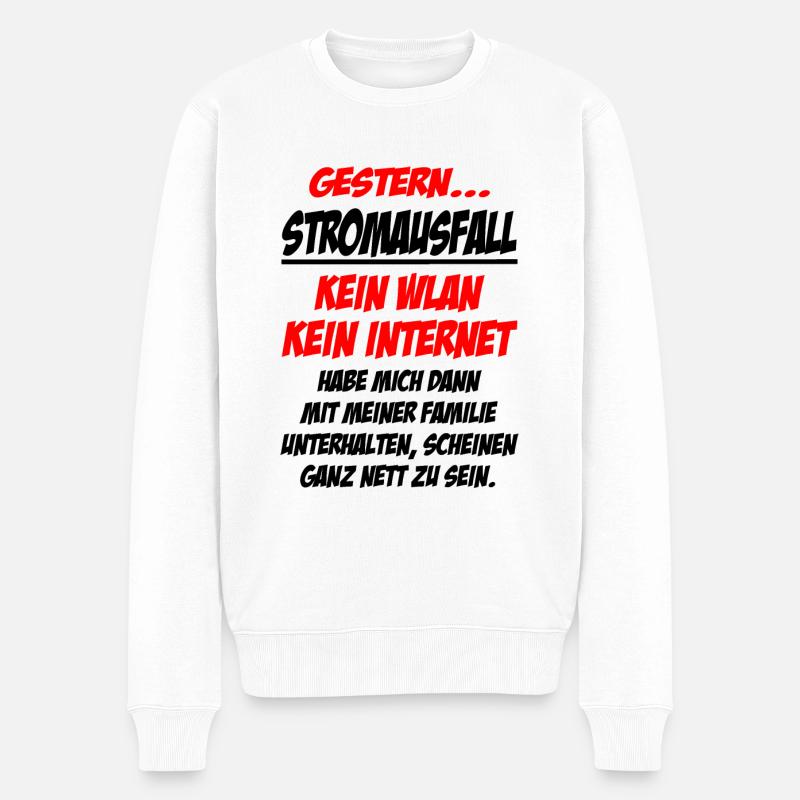 Strom Stromkosten - Männer Premium Bio Pullover - Weiß