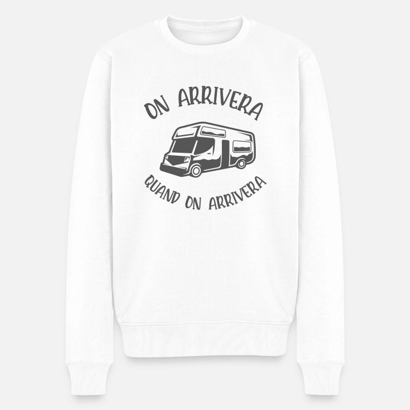 on arrivera quand on arrivera - Pull Premium bio Homme - blanc