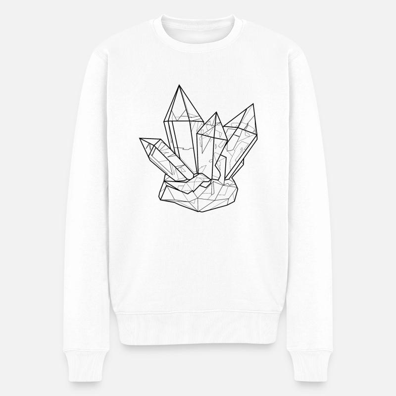 Crystal - Männer Premium Bio Pullover - Weiß
