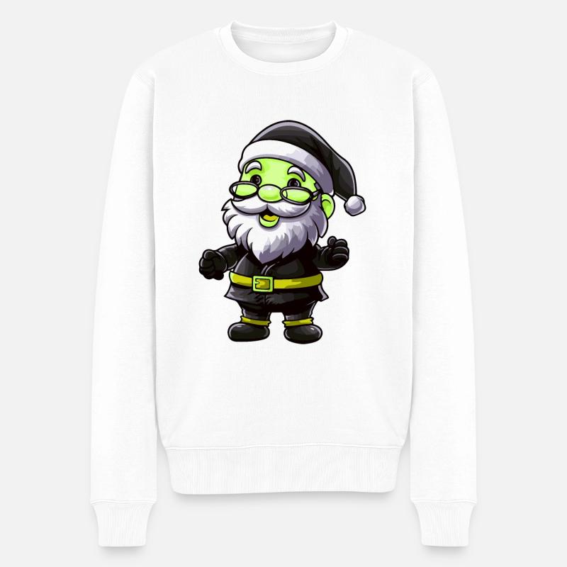 Weihnachtsmann Comic - Männer Premium Bio Pullover - Weiß
