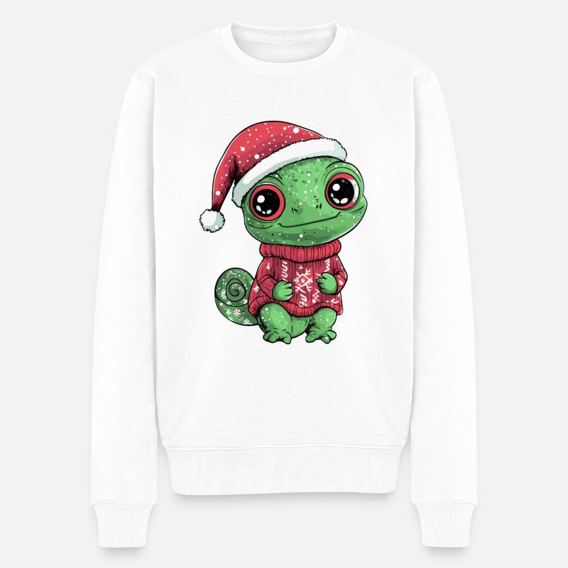 Chameleon Christmas Comic - Men's Premium Organic Jumper - white