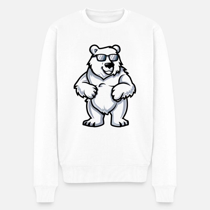 Animal ours polaire - Pull Premium bio Homme - blanc