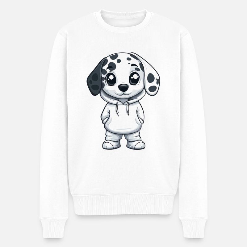 Chien Dalmatien Drôle - Pull Premium bio Homme - blanc