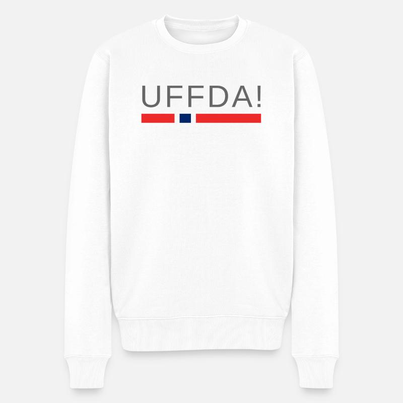 Uffda Norwegen - Männer Premium Bio Pullover - Weiß