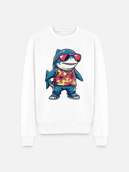 Shark Comic Funny Summer - Men's Premium Organic Jumper - white