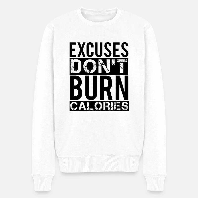Excuses - Männer Premium Bio Pullover - Weiß