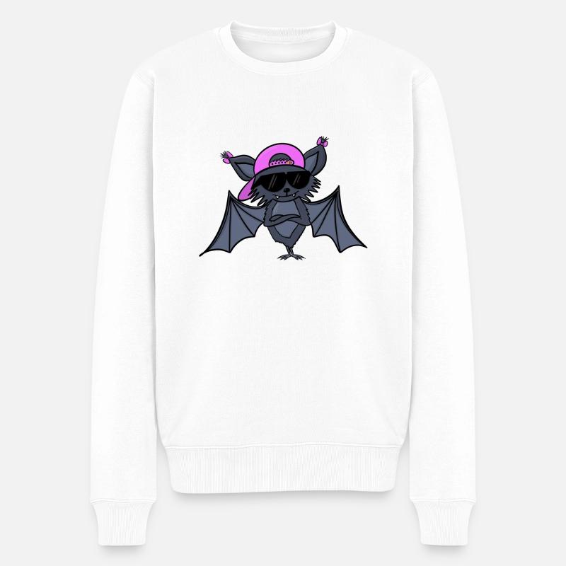 Drôle cool chauve-souris fille - Pull Premium bio Homme - blanc