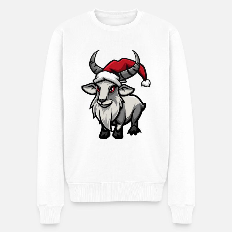 Bergziege Weihnachten - Männer Premium Bio Pullover - Weiß