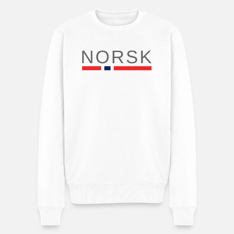 norwegisch - Männer Premium Bio Pullover - Weiß