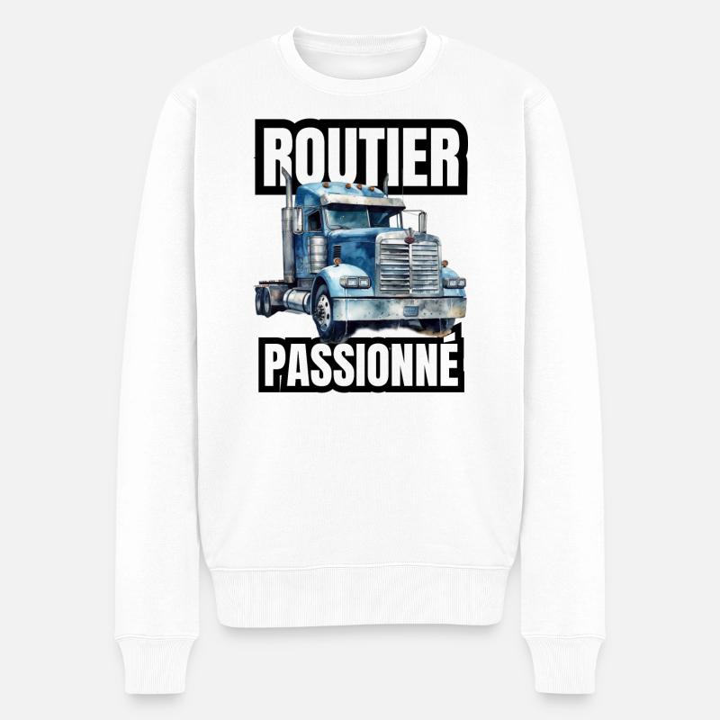 routier passionné - Pull Premium bio Homme - blanc