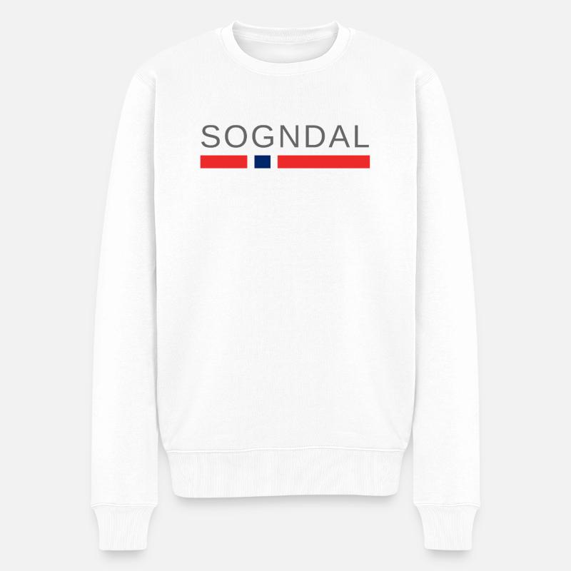 Sogndal Norwegen - Männer Premium Bio Pullover - Weiß