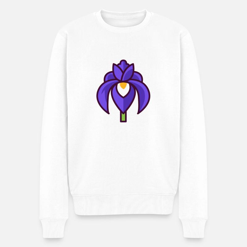 Schwertlilie - Männer Premium Bio Pullover - Weiß