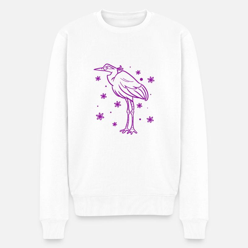 Storch - Männer Premium Bio Pullover - Weiß