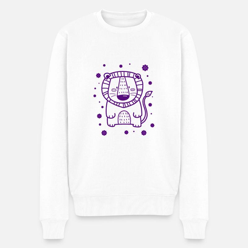 kleiner Löwe - Männer Premium Bio Pullover - Weiß