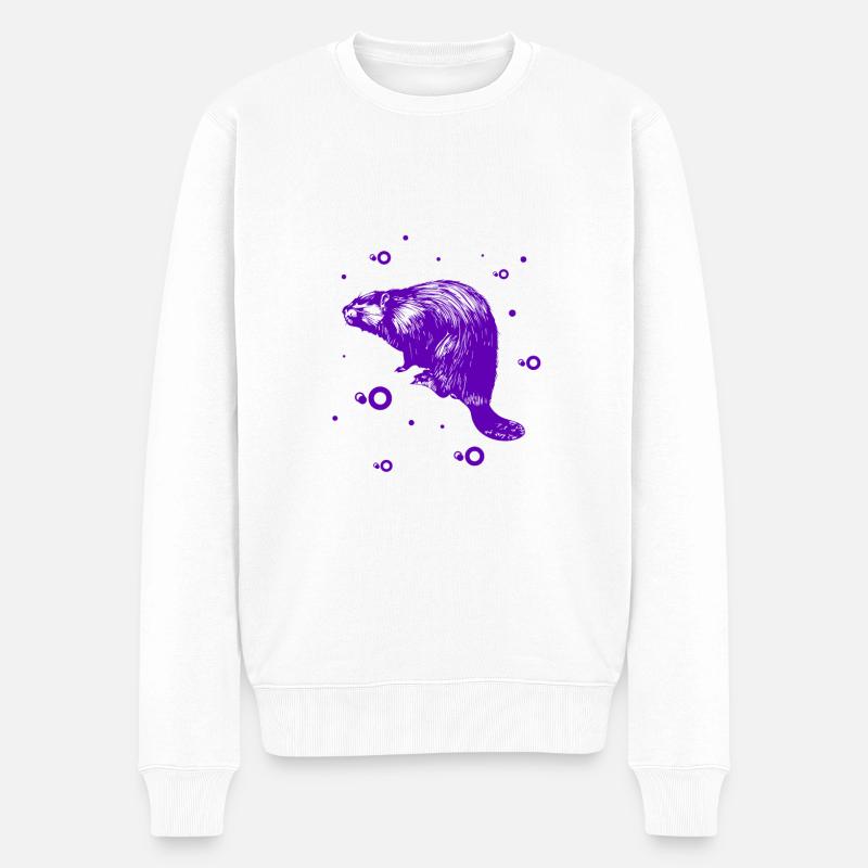 Marder - Hermelin - Wiesel - Männer Premium Bio Pullover - Weiß