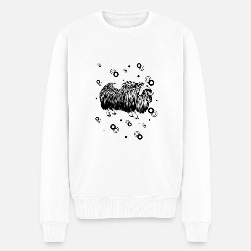 Bison - Buffalo - Pull Premium bio Homme - blanc