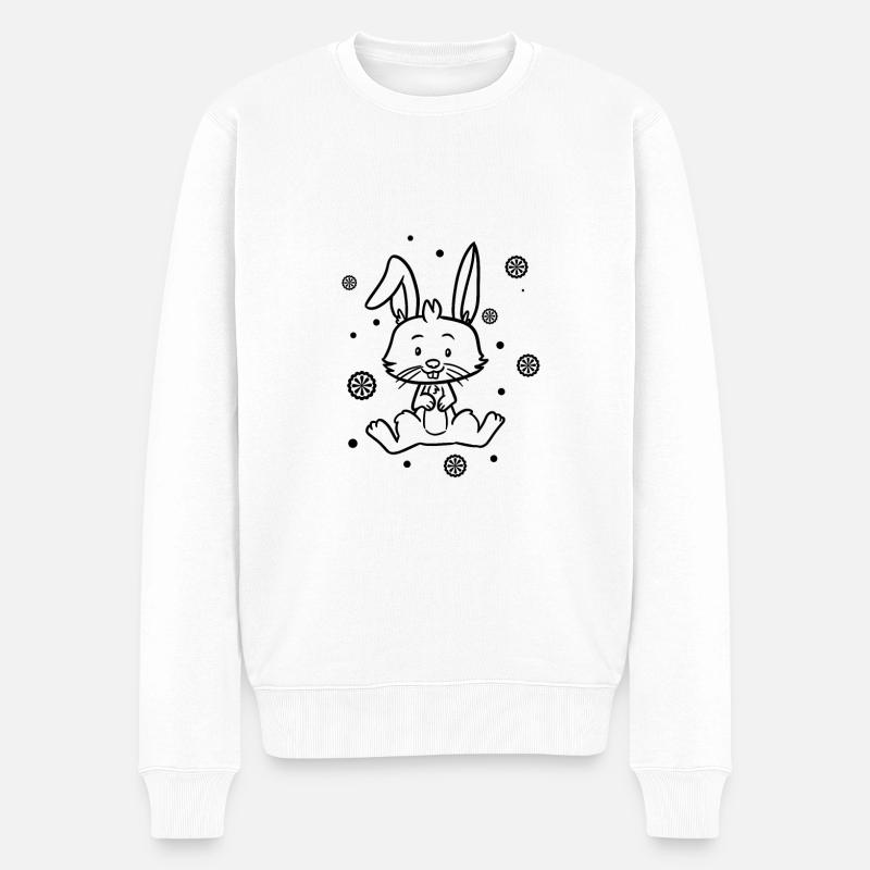 mignon bébé lapin câlin - Pull Premium bio Homme - blanc
