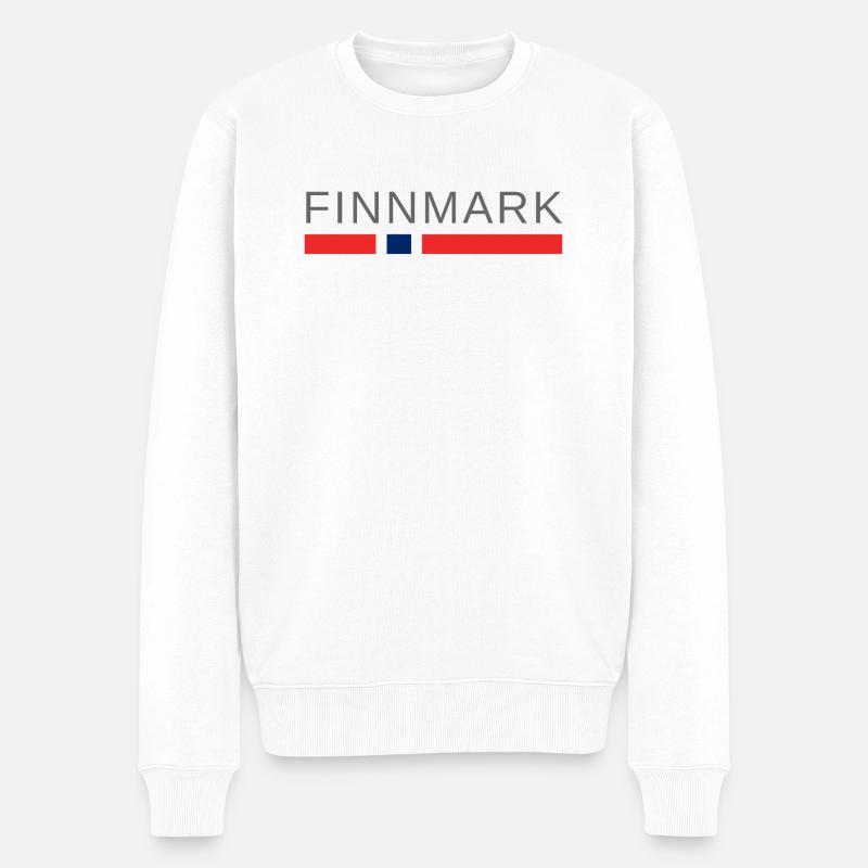 Finnmark Norwegen - Männer Premium Bio Pullover - Weiß