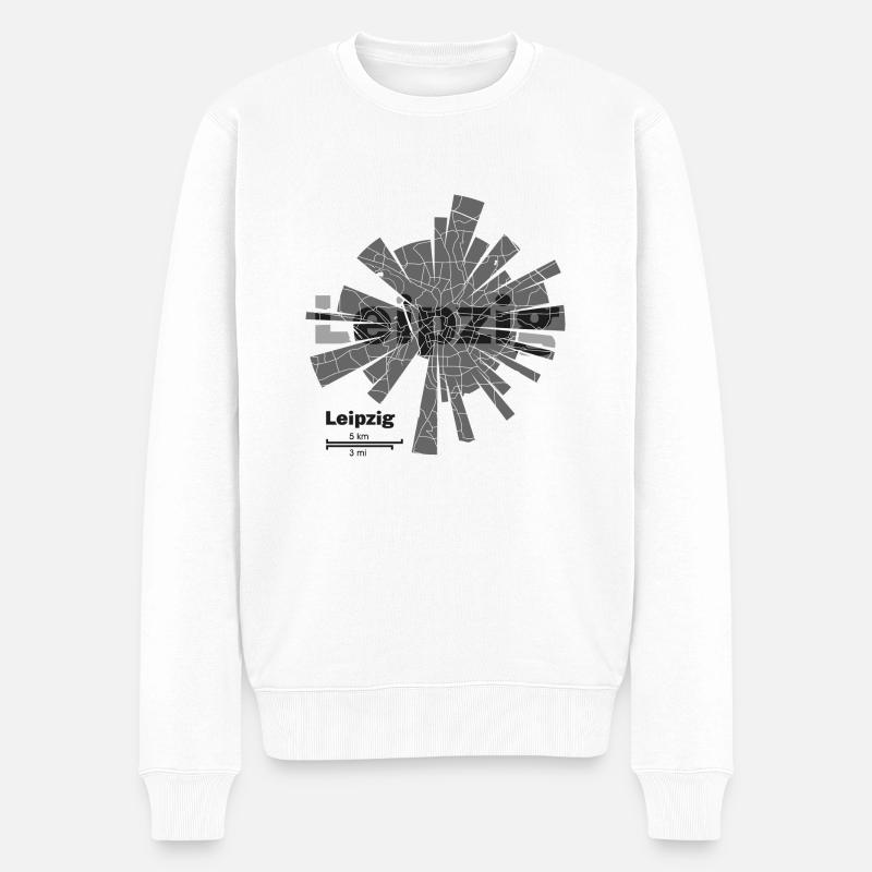 Leipzig plan - Pull Premium bio Homme - blanc