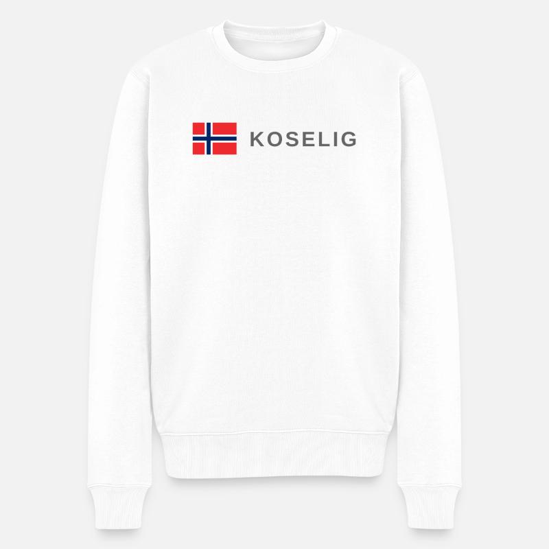 Gemütliches Norwegen - Männer Premium Bio Pullover - Weiß
