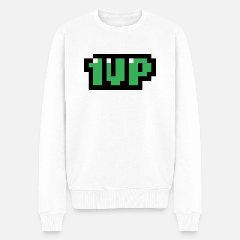 grün 1up - Männer Premium Bio Pullover - Weiß
