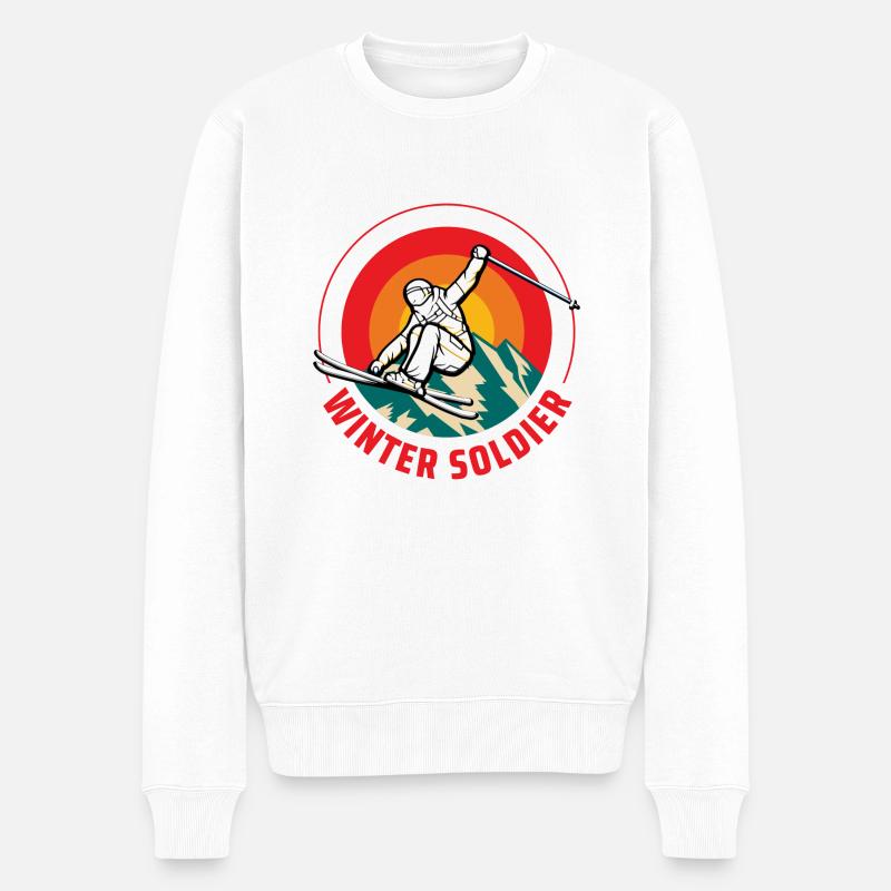 winter soldier ski - Männer Premium Bio Pullover - Weiß