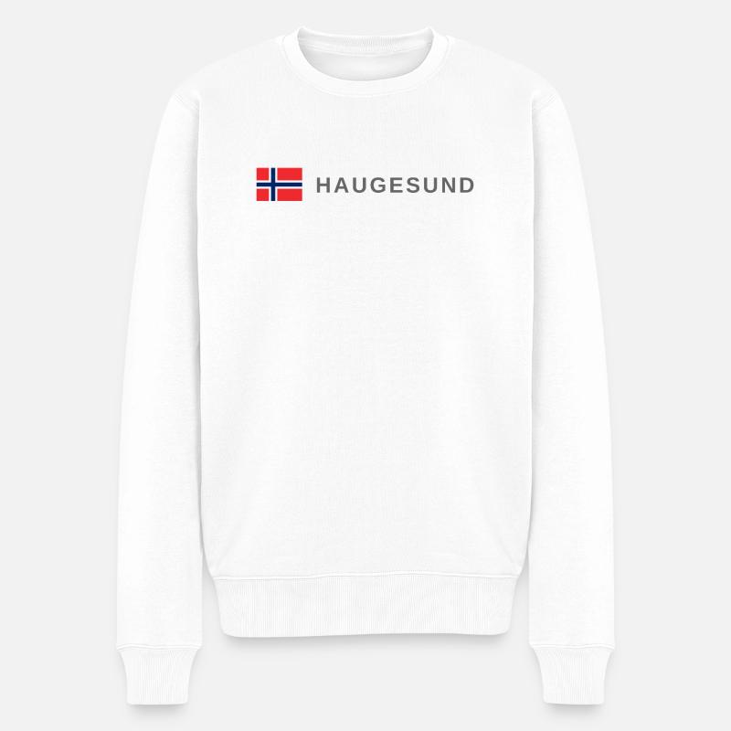 Haugesund Norwegen - Männer Premium Bio Pullover - Weiß