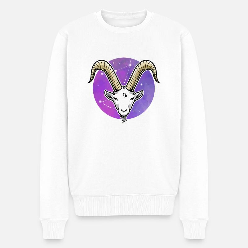 Sternzeichen Steinbock - Männer Premium Bio Pullover - Weiß